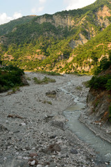 View over Girdimanchay river near Lahic, Azerbaijan in summer.