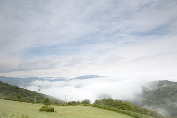 Mist on Hills outside O Cebreiro, Galicia