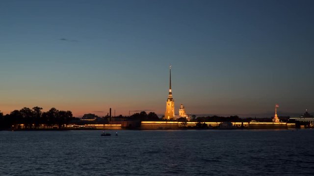 Russia St. Petersburg Illumination of the Peter and Paul Fortress