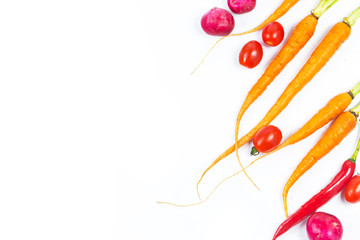 Vegetable and vegetable top view