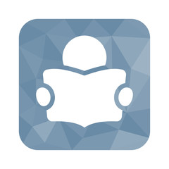 Low Poly Button - lesendes Männchen