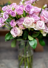 Violet roses bouquet