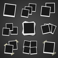 Illustration of Vector Instant Photo. Photorealistic Vector EPS10 Retro Instant Photo Frame Mockup