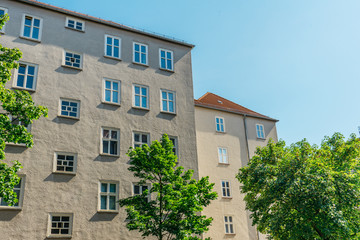 Fototapeta na wymiar apartment houses with clean sky