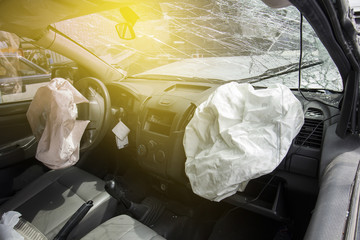 Air bag and Front windshield cracked by accident.