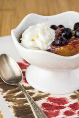 Delicious dessert -  blueberry peach crisp.