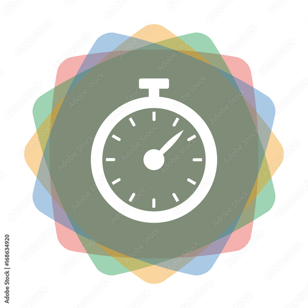 Poster App Icon farbig Stopuhr