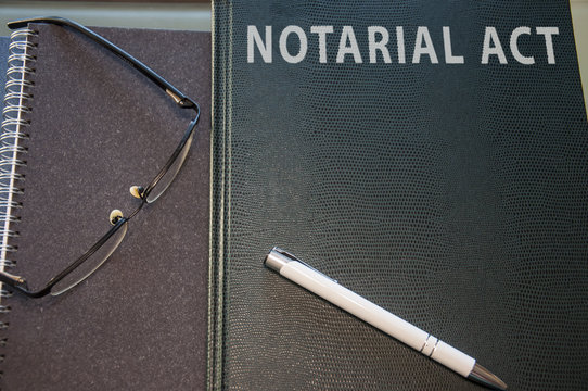 notarial act kept in green hard cover