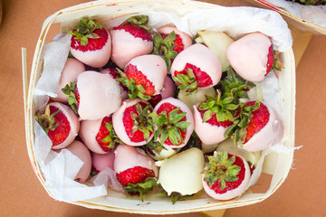 Natural candy with strawberry and glaze.