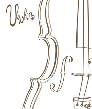 violin outline illustration as musical background