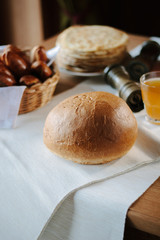 Fresh round bread