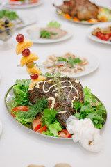 Jamon on event table in a restaurant.
