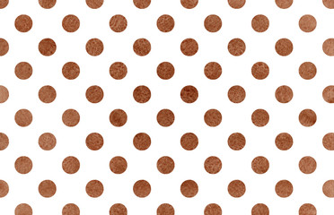 Watercolor brown polka dot background.