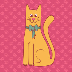 Cute cat animal pet colorful vector illustration
