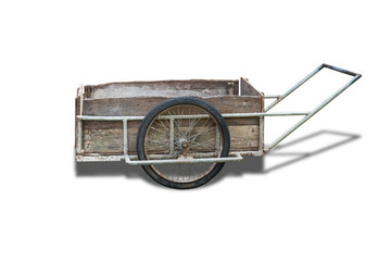 Old cart,isolated on white background with clipping path.