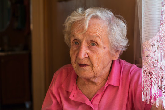 Older woman portrait close-up.