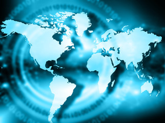 Best Internet Concept of global business. Globe, glowing lines on technological background. Wi-Fi, rays, symbols Internet, 3D illustration