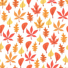 Seamless autumn leaves pattern.