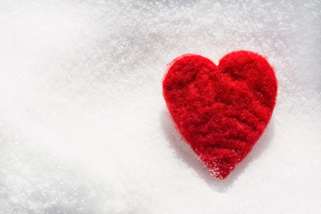 Valentines Day Love Heart In Snow From Above