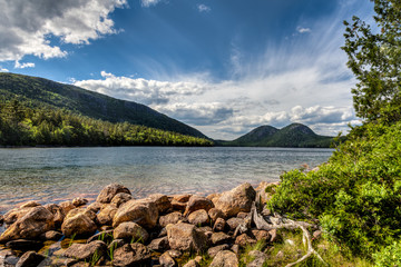 This is Jordan Pond located in Acadia National Park in Maine near Bar Harbor.