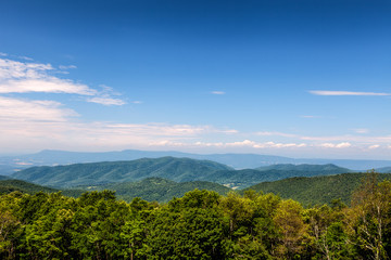 This is a  view of the Great Smoky Mountains from the Blue Ridge Parkway in North Carolina.