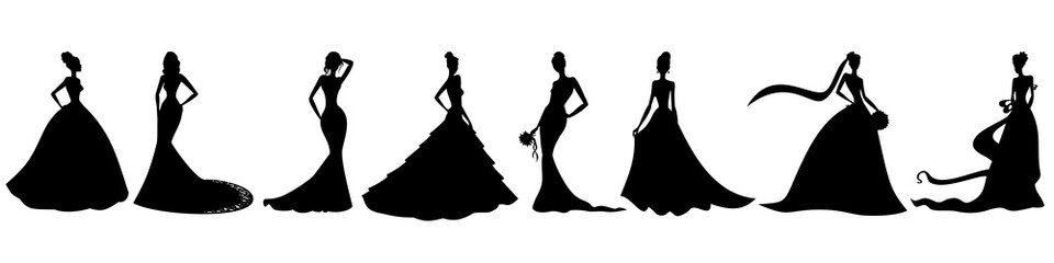 Silhouettes of brides