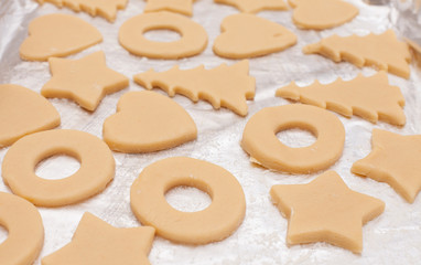 homemade cookies of different shapes