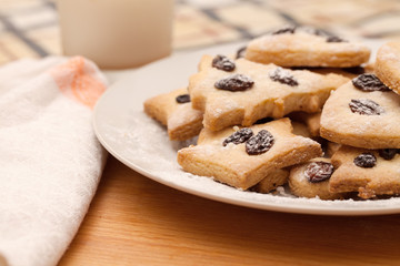 Homemade cookies with raisins