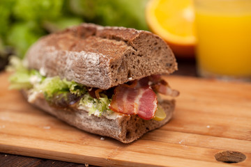 homemade food. sandwich cooking