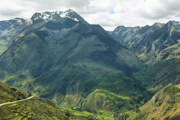 View of fields in the way to Huanuco, Peru