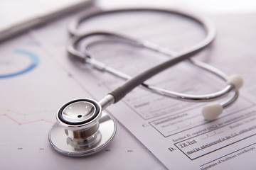 doctor workplace with a stethoscope