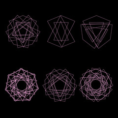 Symbol pattern icon star astrology set pentagram