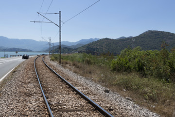 Railway near Skadar Lake, Montenegro.