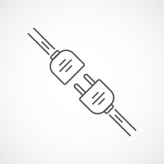 Fototapeta premium Wire plug and socket icon. Vector illustration.