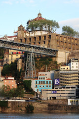 Naklejka premium Mosteiro da Serra do Pilar and Ponte Luís I in Porto, Portugal 