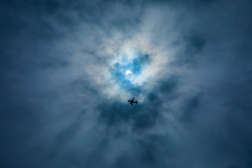 Solar Eclipse With Plane