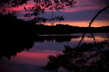 Fotobehang Lake at sunset, Finland   © pikselstock