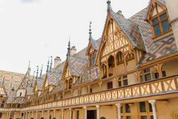 Beaune in Burgundy, roof of the Hospices, detail
