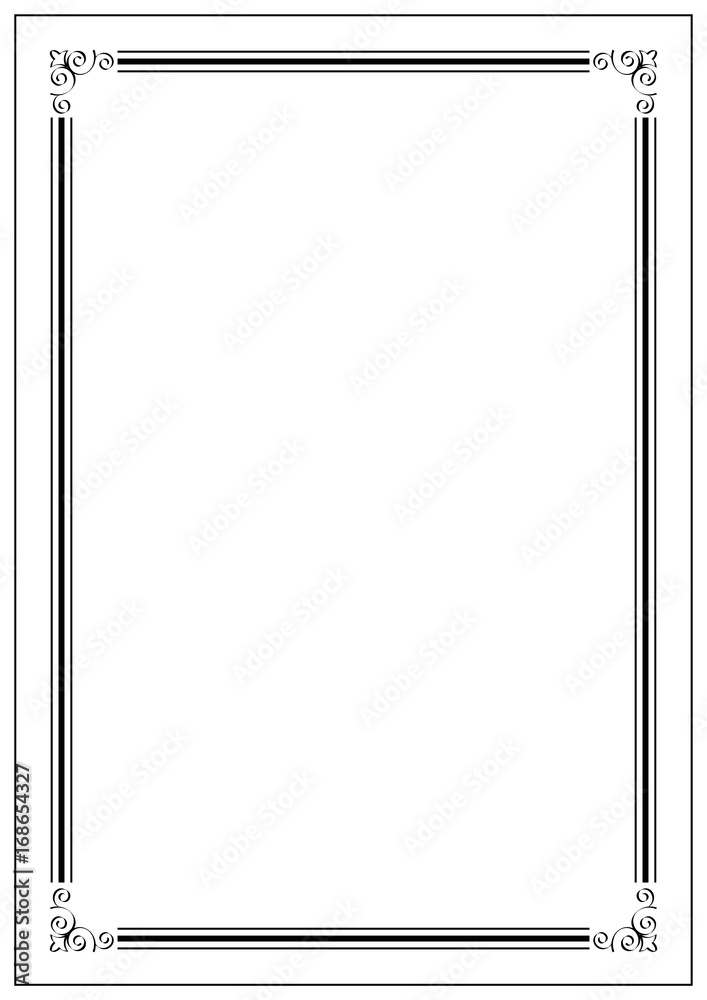 Wall mural vector page border a4 design for project