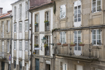 Obraz premium Hortas Street Facades, Santiago de Compostela, Galicia