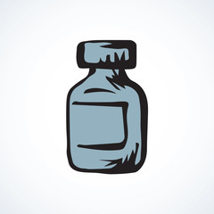 Bottle with tablets. Vector drawing