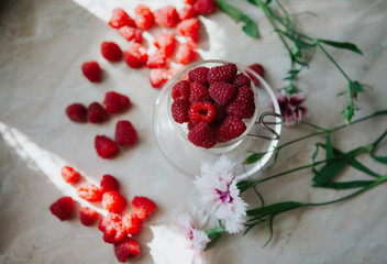 Raspberry and flowers