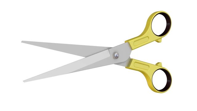Office scissors in action