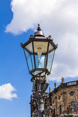 Fototapeta na wymiar Main cathedral in Dresden viewed through a lantern