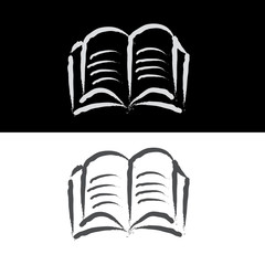 Open book vector sketch icon isolated on background. Hand drawn Open book icon. Open book sketch icon for website or app.