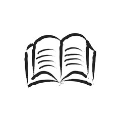 Open book vector sketch icon isolated on background. Hand drawn Open book icon. Open book sketch icon for website or app.