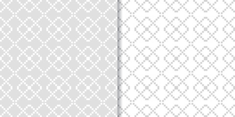 Geometric gray set of seamless patterns