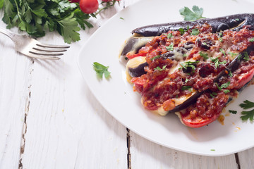 Baked eggplant with tomato