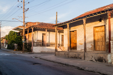 Fototapeta na wymiar View of the street in Tivoli neighborhood of Santiago de Cuba, Cuba