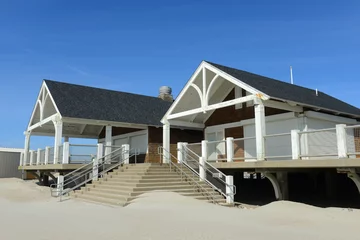 Store enrouleur tamisant sans perçage Plage tropicale Roger W. Wheeler State Beach in Point Judith, Narragansett, Rhode Island, USA.